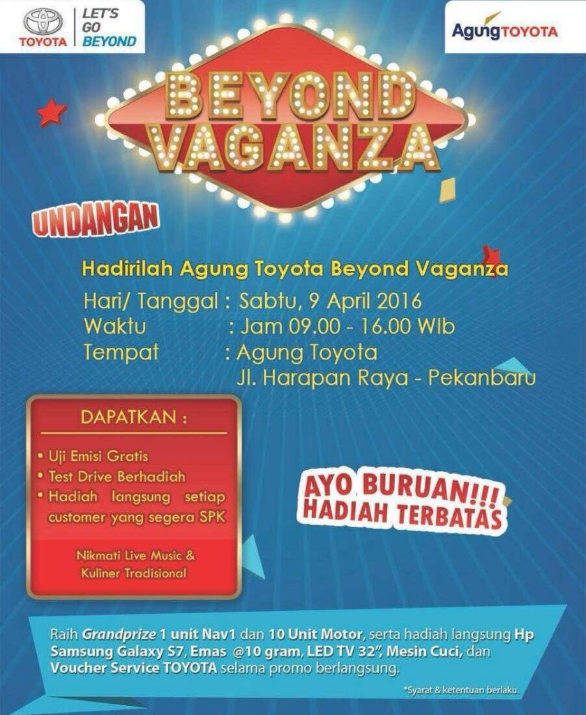 Jadwal Event Promo Toyota Pekanbaru Riau